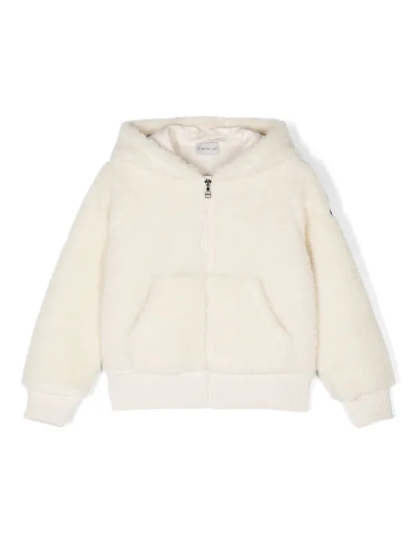 Moncler Enfant Teddy zip up Jacket White FARFETCH AO