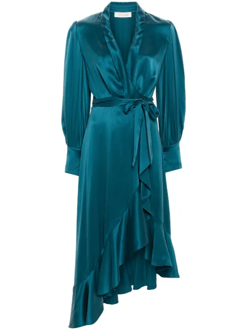 Robe portefeuille en soie à coupe mi-longue - ZIMMERMANN - Modalova