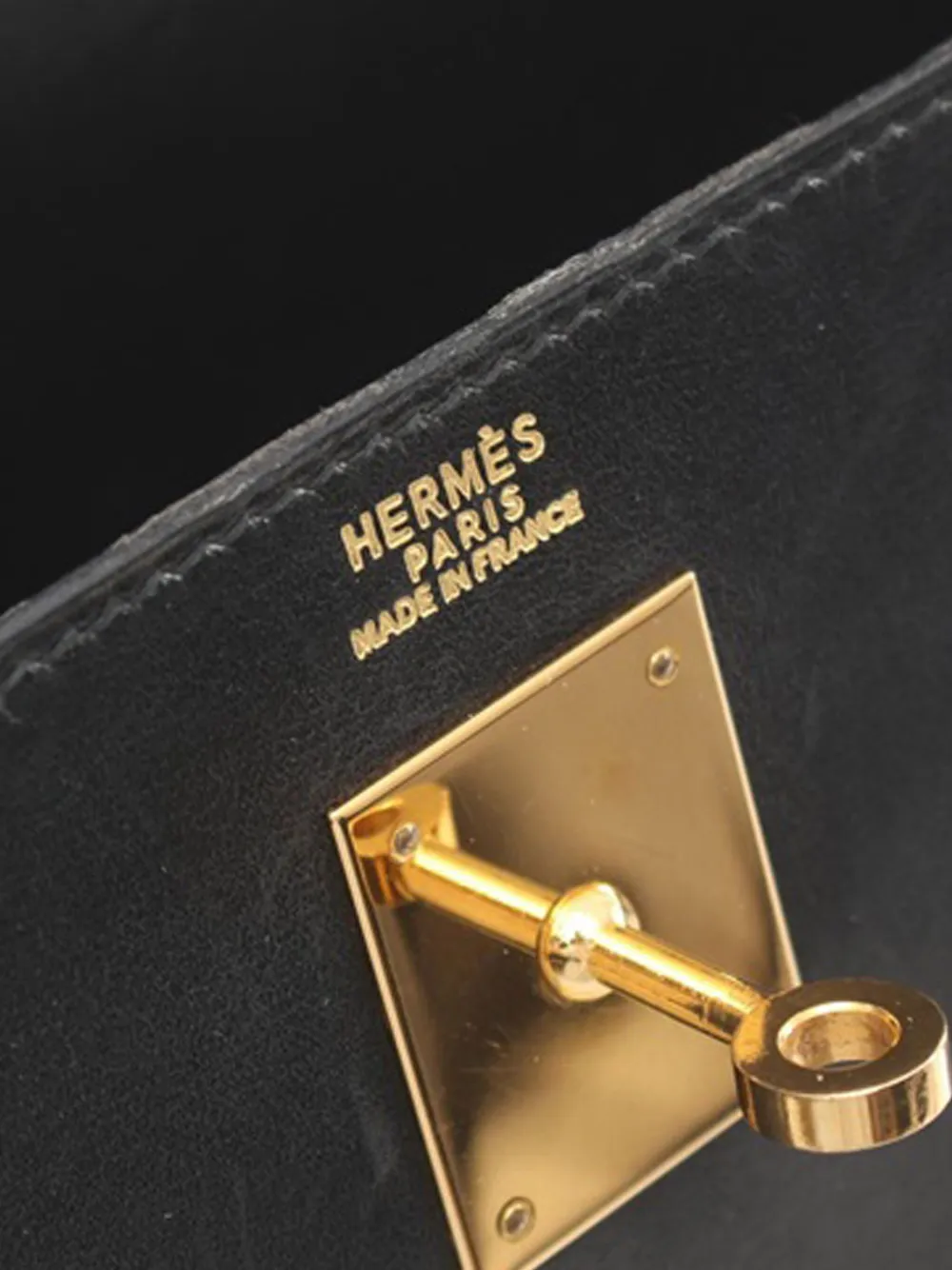 Hermès PreOwned 1994 Box Calf Kelly Sellier 32 Satchel Black