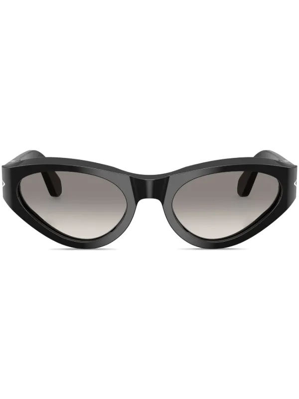 Persol Glossy Black Cat-Eye Sunglasses with Dark Lenses Persol Cat-Eye Sunglasses - Black | Editorialist main image 2