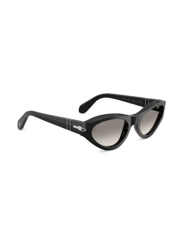 Persol Glossy Black Cat-Eye Sunglasses with Dark Lenses Persol Cat-Eye Sunglasses - Black | Editorialist main image 3