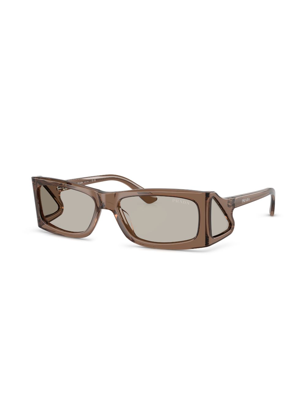 Prada Eyewear Zonnebril met geometrisch montuur Bruin