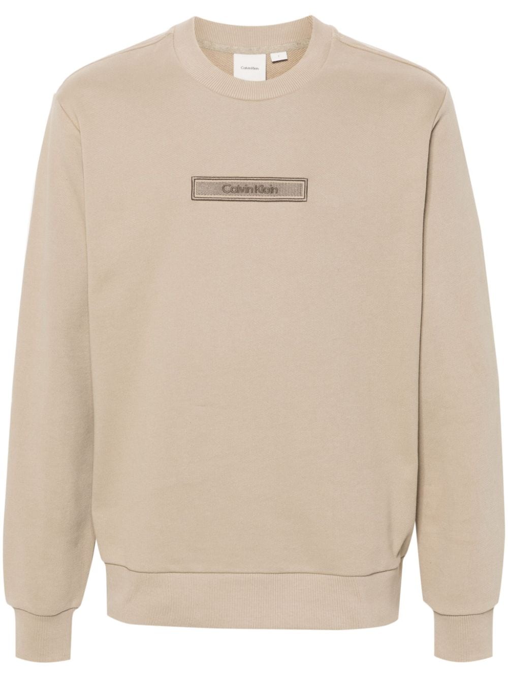 Shop Calvin Klein Logo-patch Sweatshirt In Neutrals