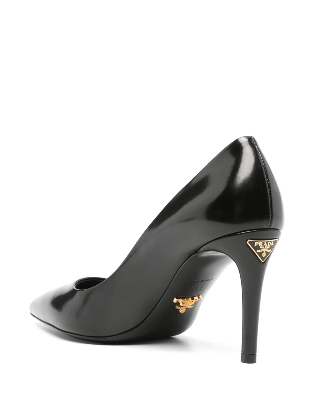 Prada 85 mm leren pumps Zwart