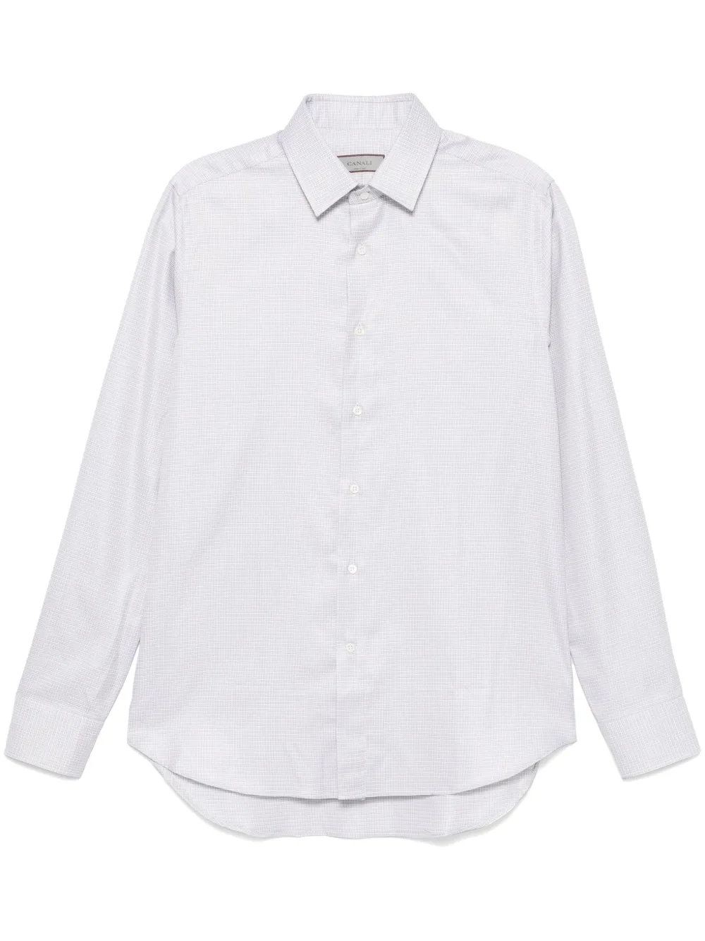 Canali Overhemd met geometrische print Beige