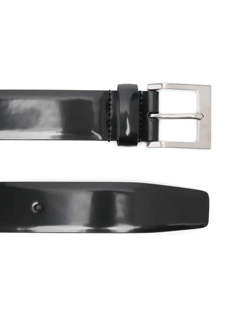 Saint Laurent Leren riem met gelakte afwerking - Zwart
