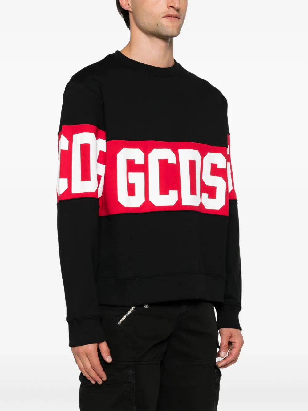 GCDS Sweater met logoprint Zwart