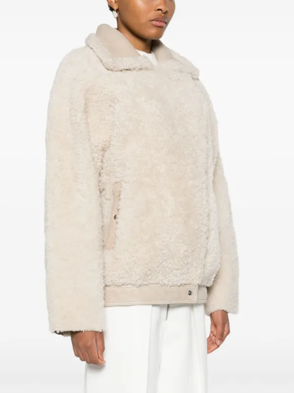 IRO Shearling Jacket Neutrals FARFETCH CA