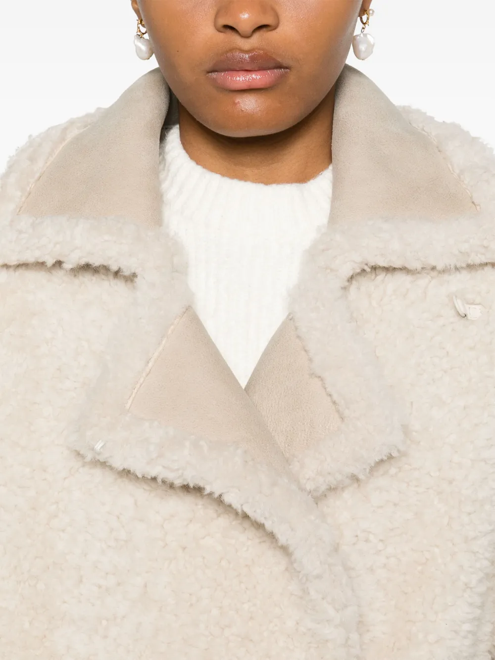IRO Shearling Jacket Neutrals FARFETCH CA