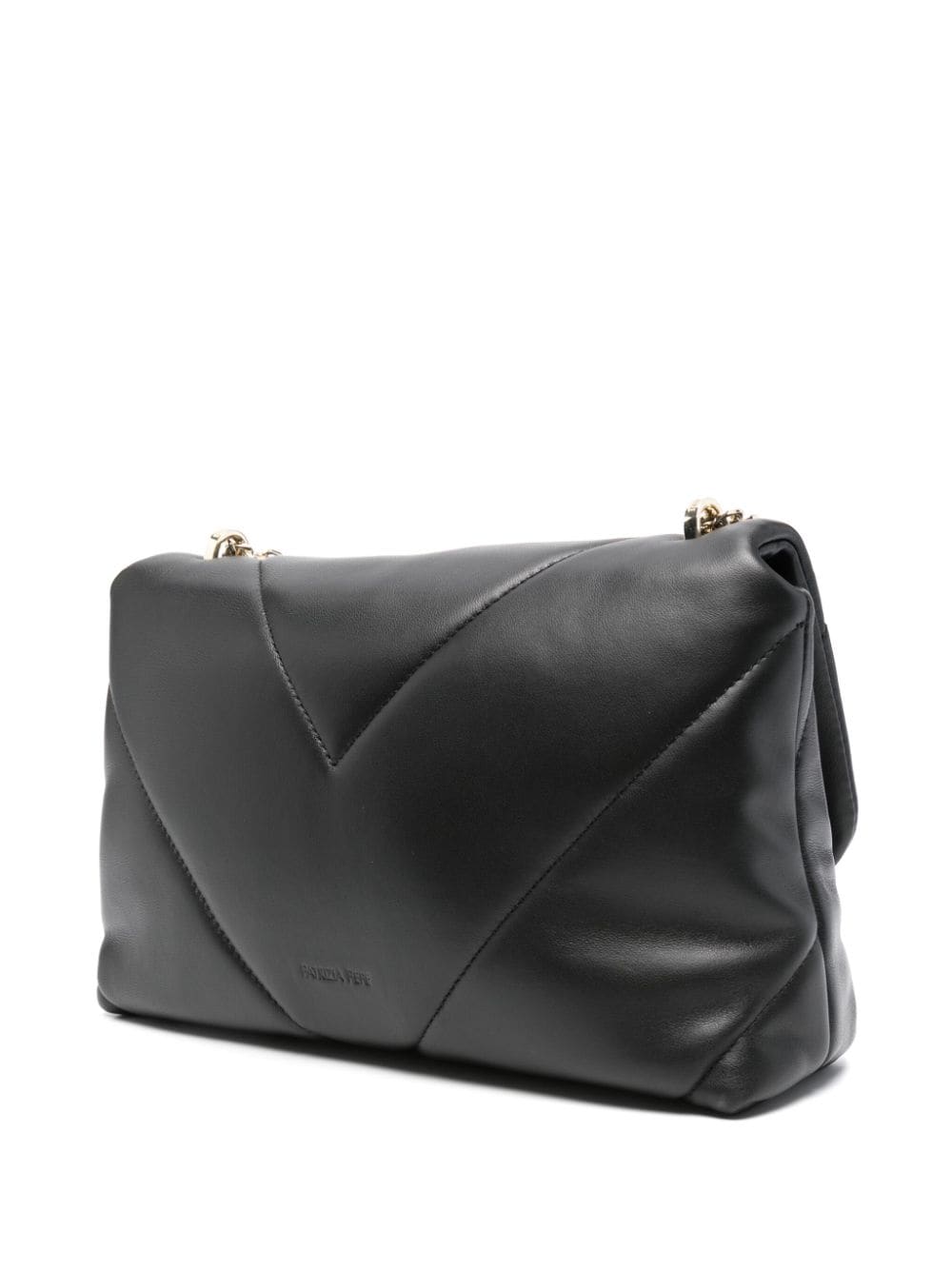 Shop Patrizia Pepe Fly-plaque Shoulder Bag In Black