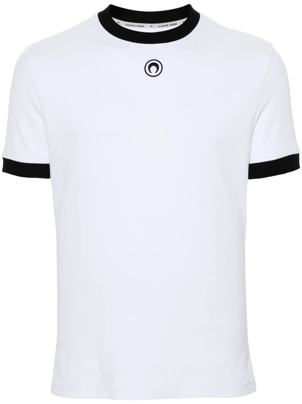 Marine Serre T-shirt met contrasterende afwerking Wit