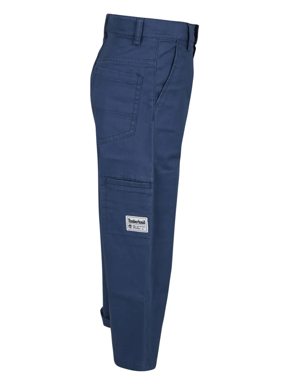 Timberland Kids Cargo broek met logopatch Blauw