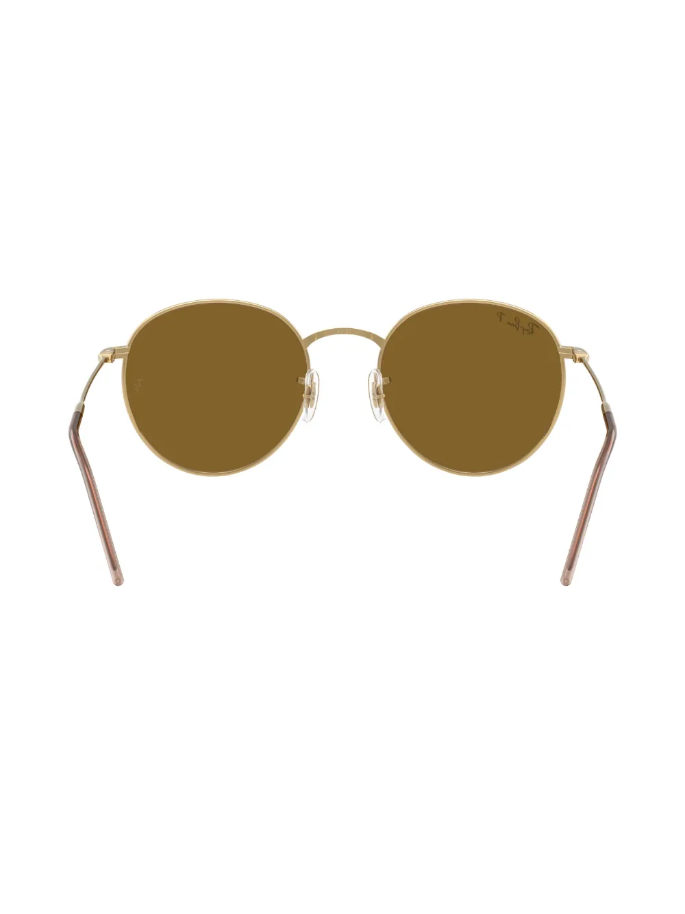 Ray Ban Round Reverse Sunglasses Arista Gold Frame Brown Lenses Polarized 53-21 In Gold