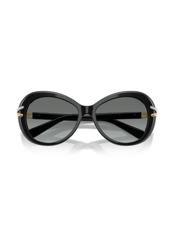 Swarovski round crystal embellished sunglasses Swarovski Eyewear crystal-embellished Oversize Sunglasses  main image 3