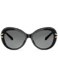 Swarovski crystal-embellished oversize sunglasses - Black