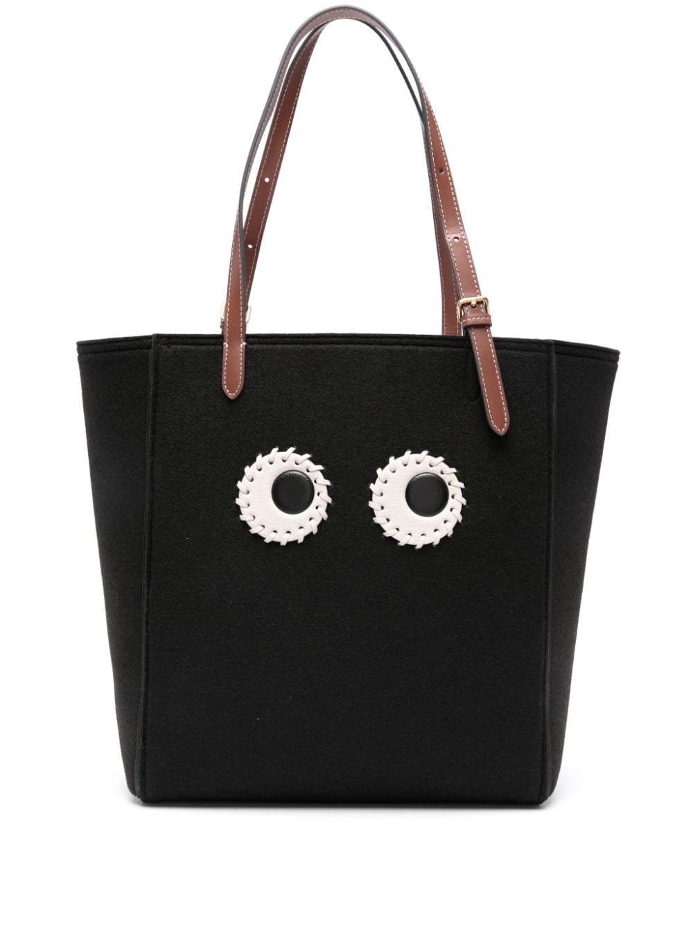 Shop Anya Hindmarch Eyes Tote Bag In Black