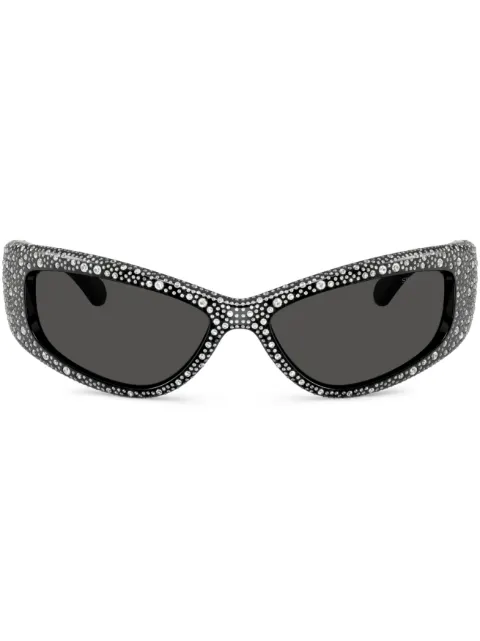 Swarovski crystal-embellished rectangle sunglasses