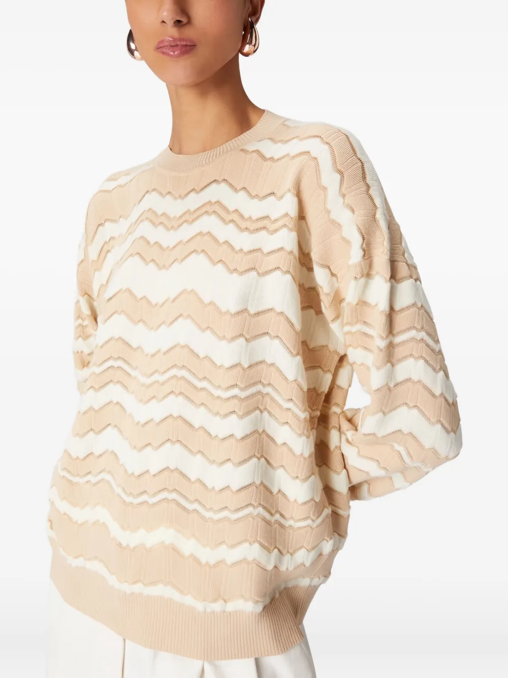 Missoni Trui met chevron streep Beige