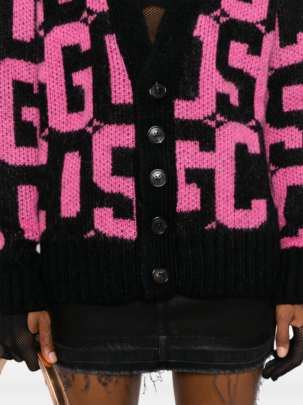 GCDS Vest met monogram-print Roze
