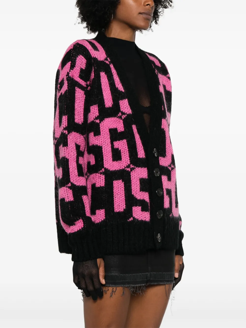 GCDS Vest met monogram-print Roze