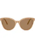 Swarovski crystal-embellished oversized sunglasses - Brown