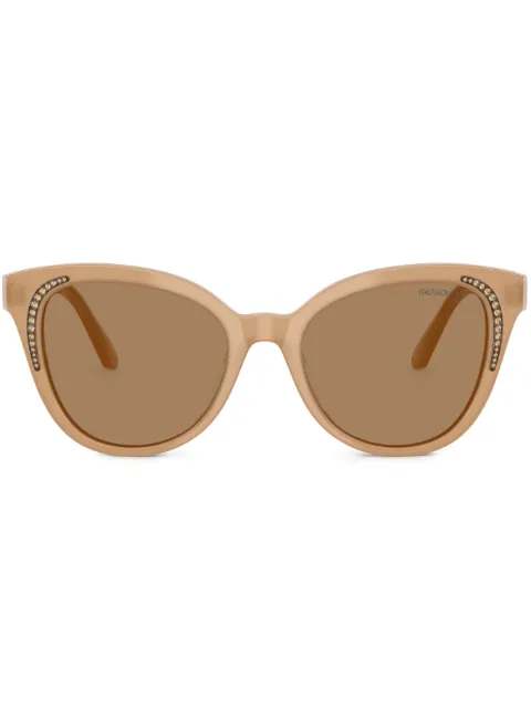 Swarovski lentes de sol con armazón oversize y detalles de cristal