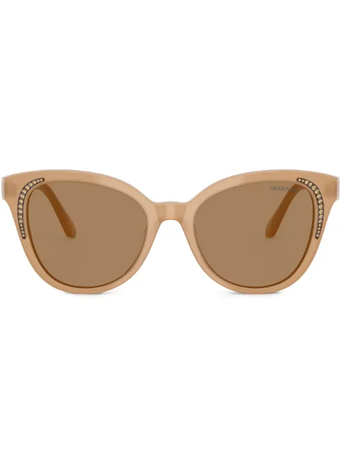 Lunettes de soleil oversize ornées de cristal - Swarovski - Modalova