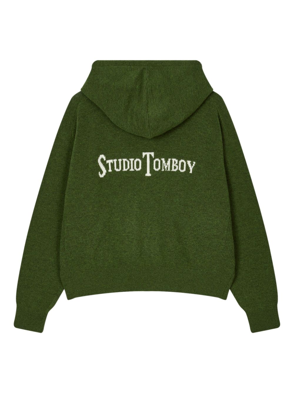 STUDIO TOMBOY Vest met capuchon en logo - Groen