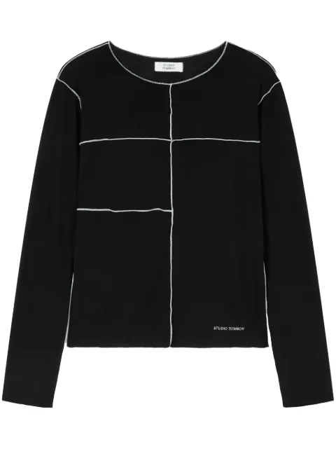 STUDIO TOMBOY contrast-stitch detailing t-shirt