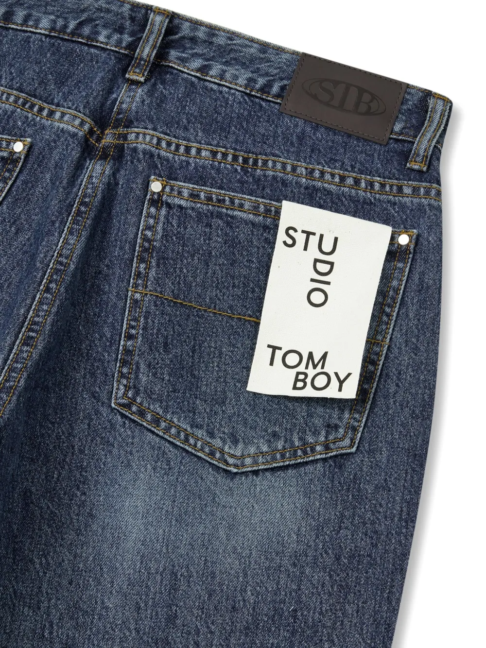 STUDIO TOMBOY Jeans met logopatch Blauw