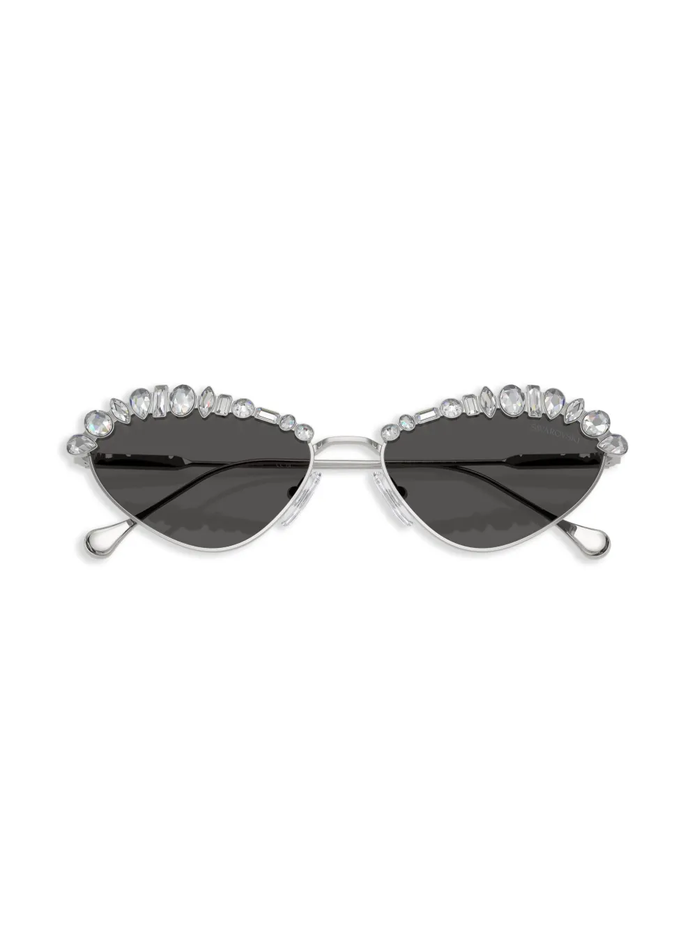 Swarovski Zonnebril met cat-eye montuur Zilver