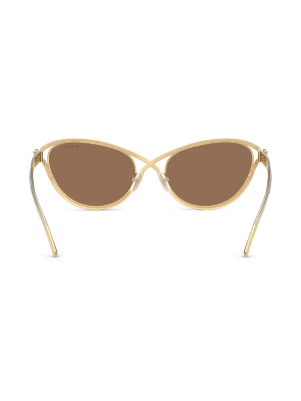 Swarovski Eyewear crystal-embellished cat-eye Sunglasses | Gold
