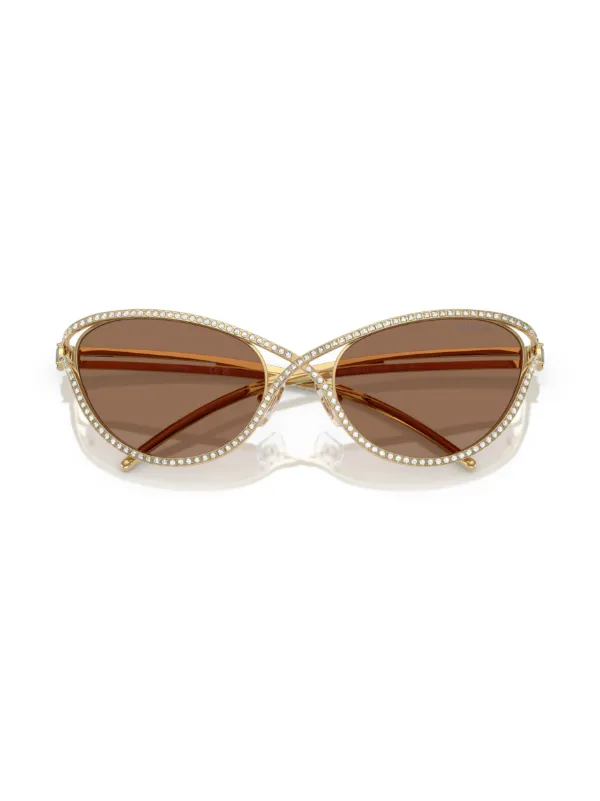 Swarovski Eyewear crystal-embellished cat-eye Sunglasses | Gold