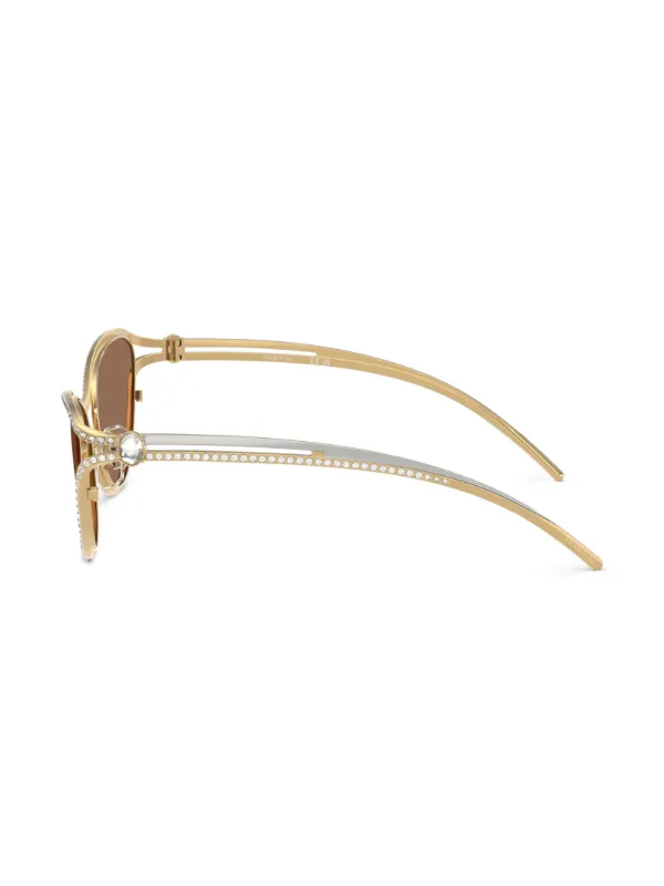 Swarovski Eyewear crystal-embellished cat-eye Sunglasses | Gold
