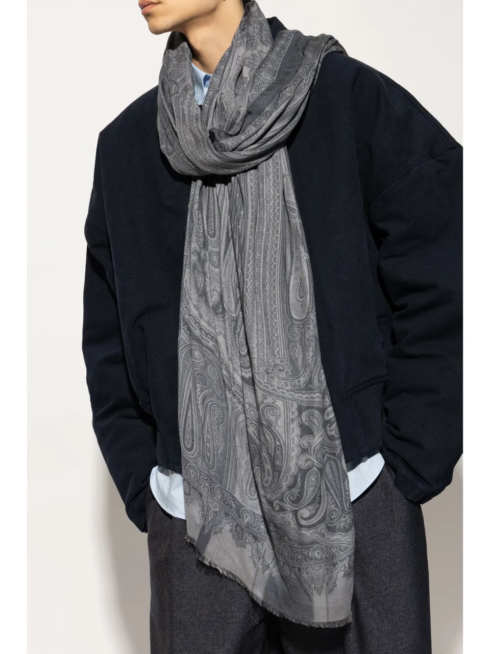 ETRO Sjaal met paisley-print - Grijs