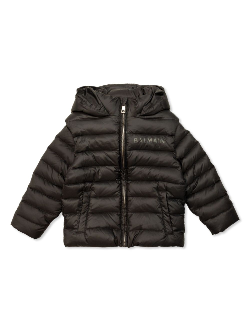 Balmain Kids logo-print padded jacket - Black