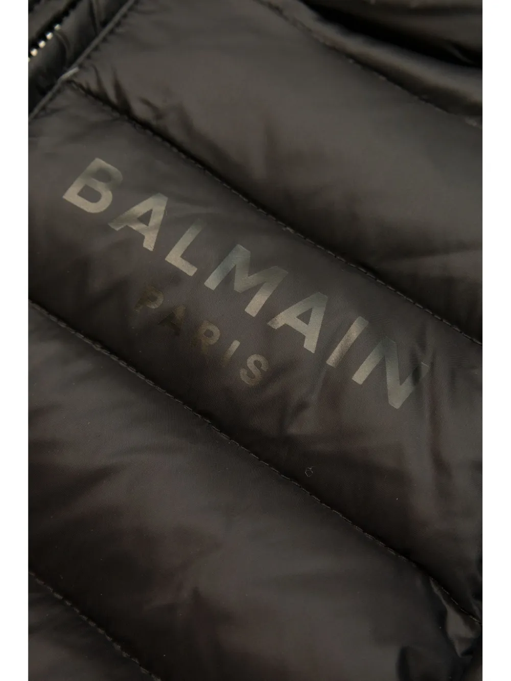 Balmain Kids Gewatteerd jack met logoprint Zwart