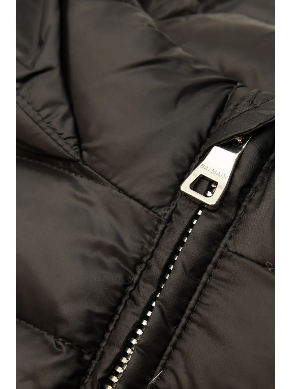 Balmain Kids Gewatteerd jack met logoprint Zwart