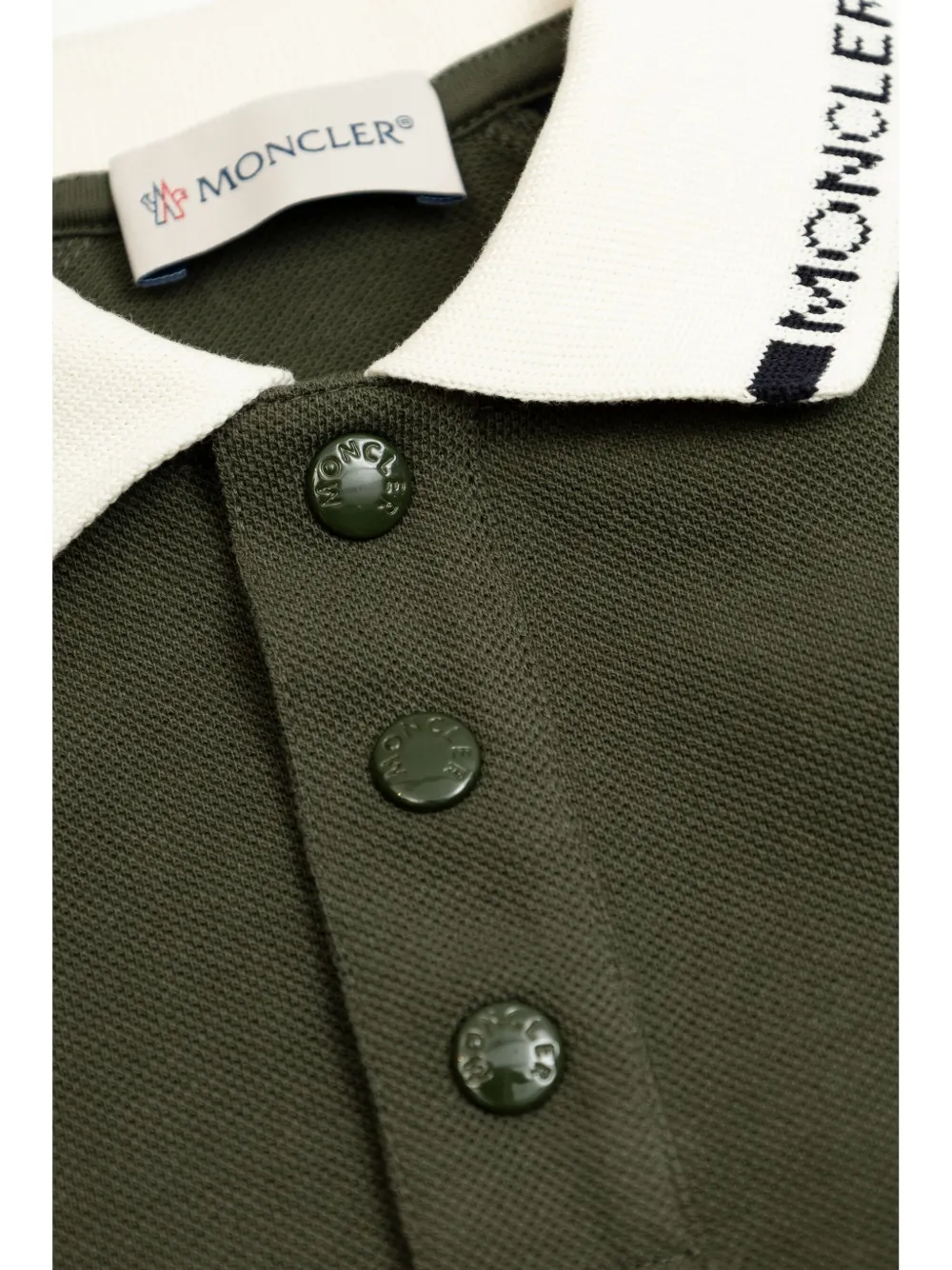 Moncler Enfant Poloshirt met geborduurd logo Groen