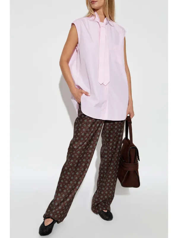 【送料&関税込】Moschino Geometric Printed High Waist Pants Moschino Geometric Silk High-Rise Trousers | Saks Fifth Avenue