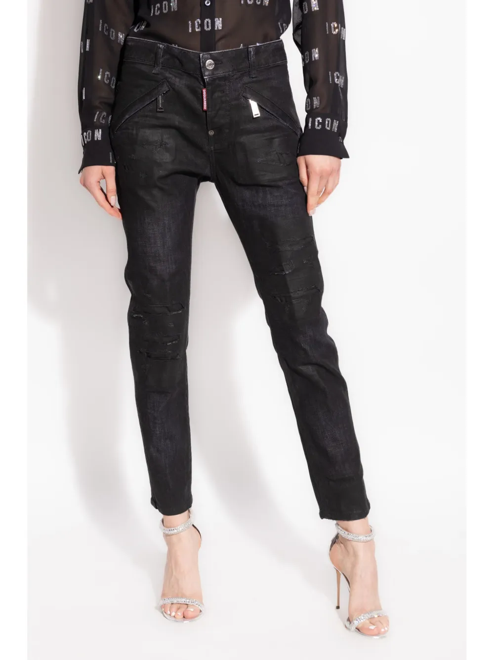 DSQUARED2 Gerafelde jeans Zwart