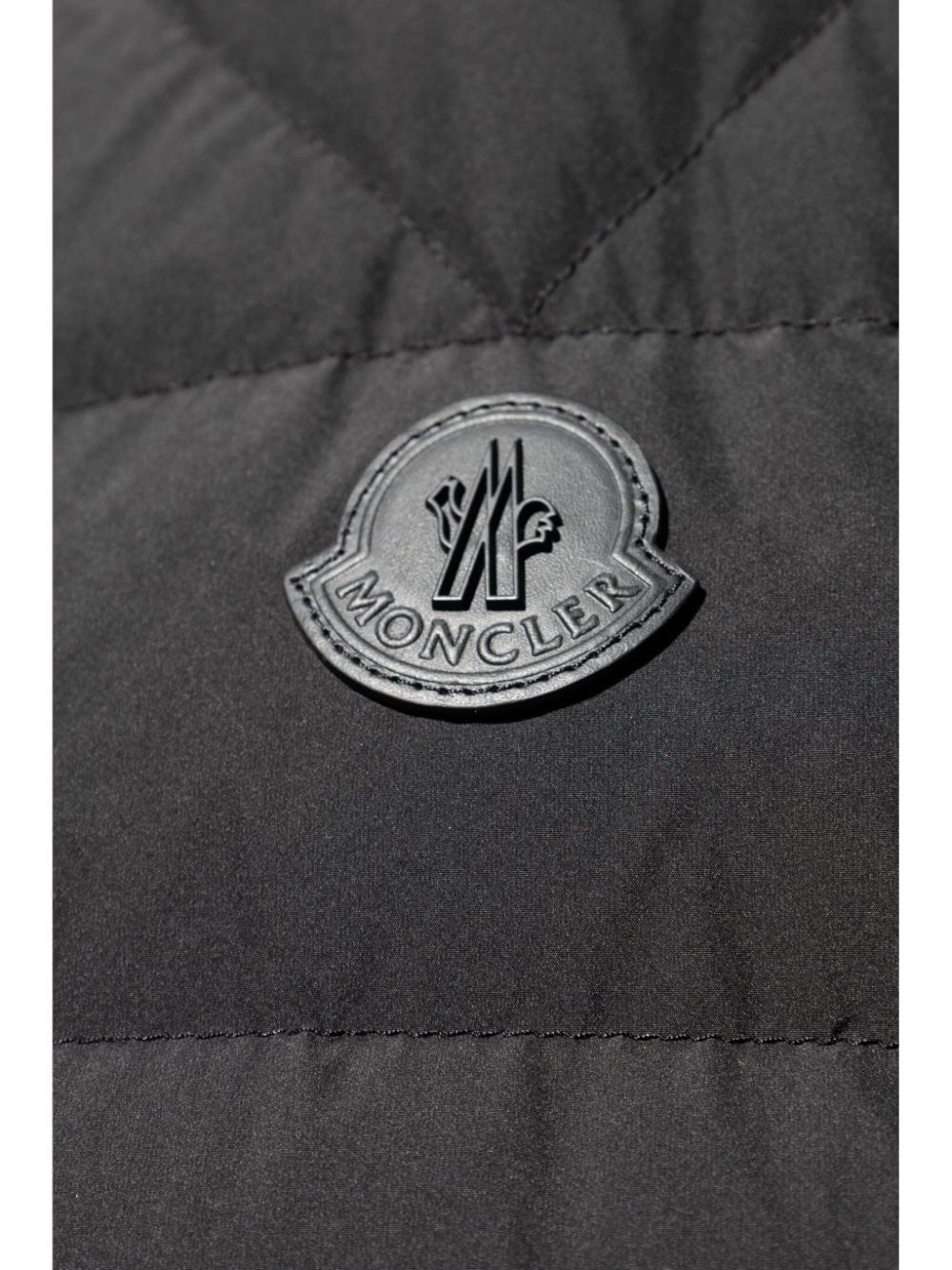 Shop Moncler Logo-appliqué Padded Coat In Black