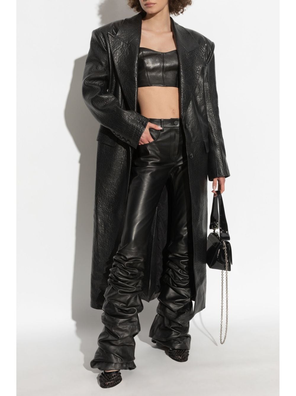 The Mannei leather coat - Zwart