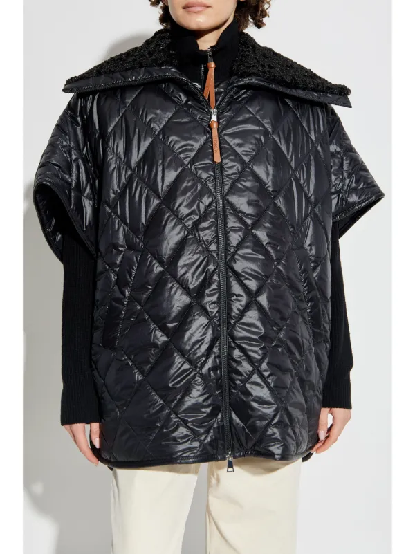 関税込 MONCLER PADDED CAPE Moncler Padded Cape | Green | FARFETCH