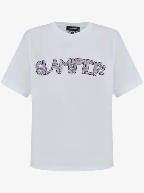 DSQUARED2 playera con detalles de strass