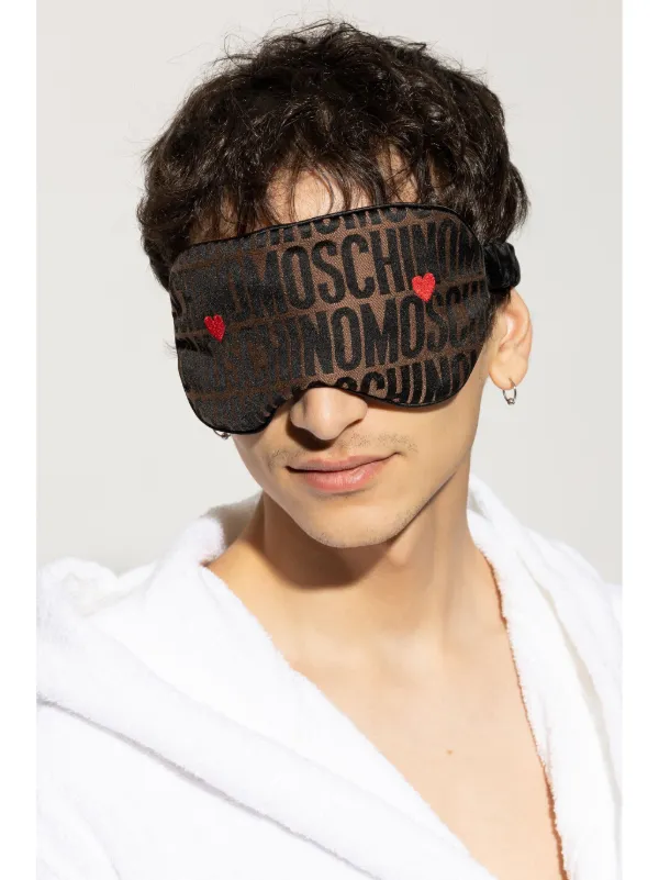 MOSCHINO LOGO LEATHER QUILTED SLEEP newest MASK