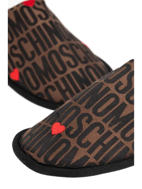 Moschino logo motif Slippers And Eye Mask Set Black FARFETCH HK