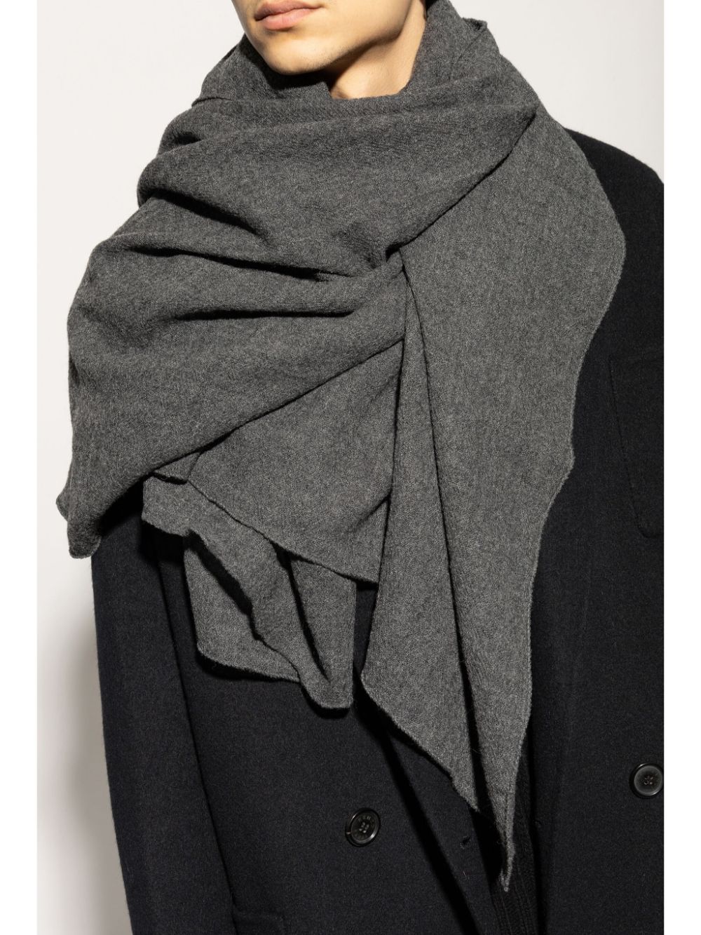 Officine Generale rectangular wool scarf - Grijs