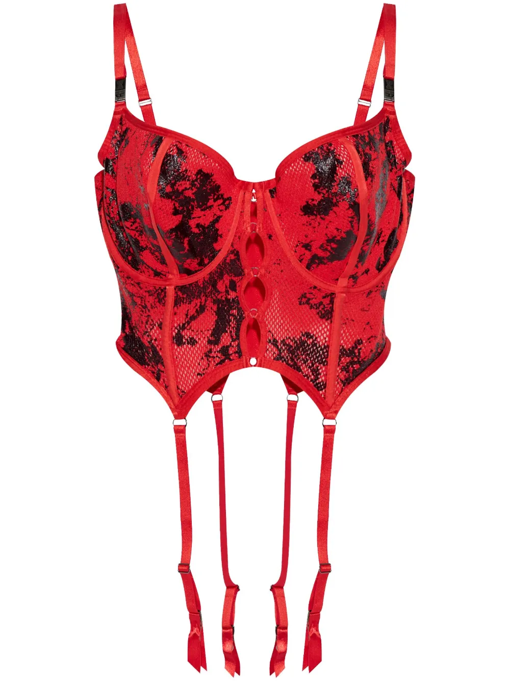 Diesel x Savage Fenty metallic-effect bustier Rood
