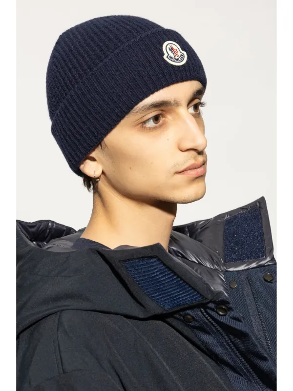 【MONCLER】ビーニー　ネイビー MONCLER モンクレール ニットキャップ メンズ ビーニー ダーク